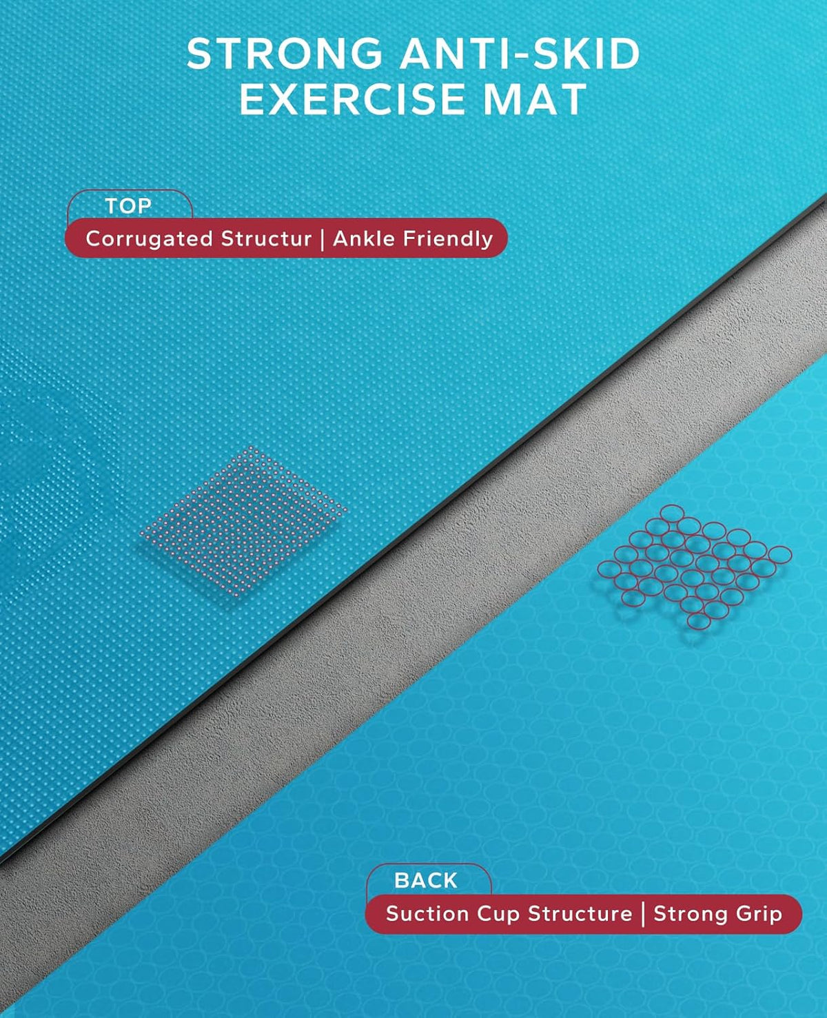 HAPBEAR Extra Large Exercise Mat-7'x5'/6'x8'/6'x9'/6'x10'/6'x12'x8mm(1/3 inch),Non-Slip, Ultra