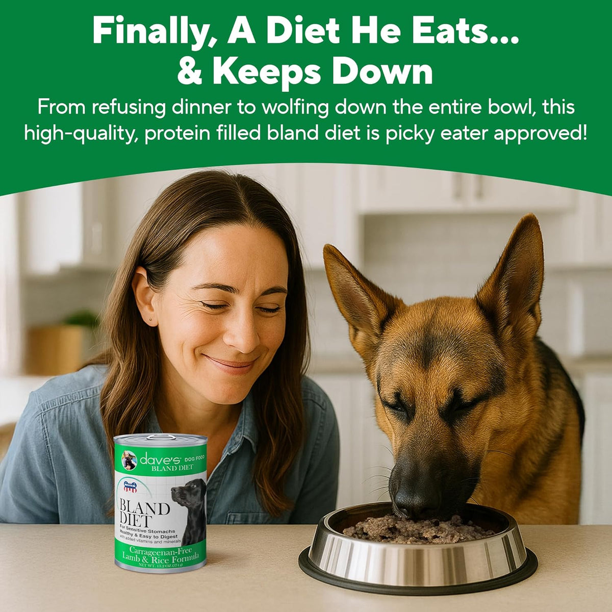Dave's Pet Food Bland Dog Food (Lamb & Rice), Canned Wet Dog Food for Sensitive Stomachs