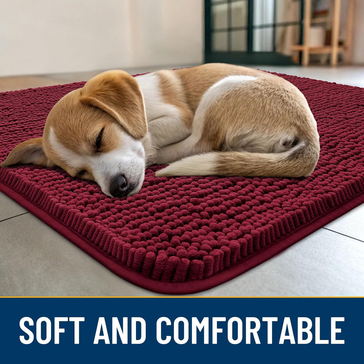 Smiry Dog Door Mat for Muddy Paws 24x16, Absorbs Moisture and Dirt Doormat, Non-Slip Washable Quick