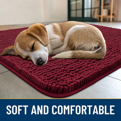 Smiry Dog Door Mat for Muddy Paws 48x30, Absorbs Moisture and Dirt Doormat, Non-Slip Washable Quick