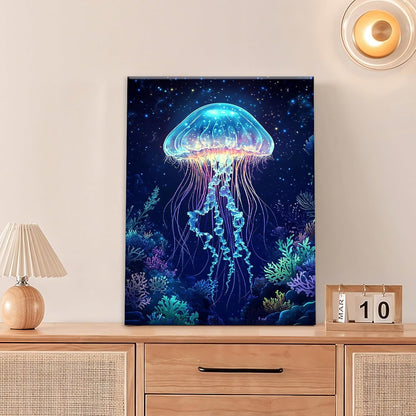 Ocean Jellyfish Wall Art Canvas Coral Fish Wall Decor Prints Framed Painting Underwater Pictures