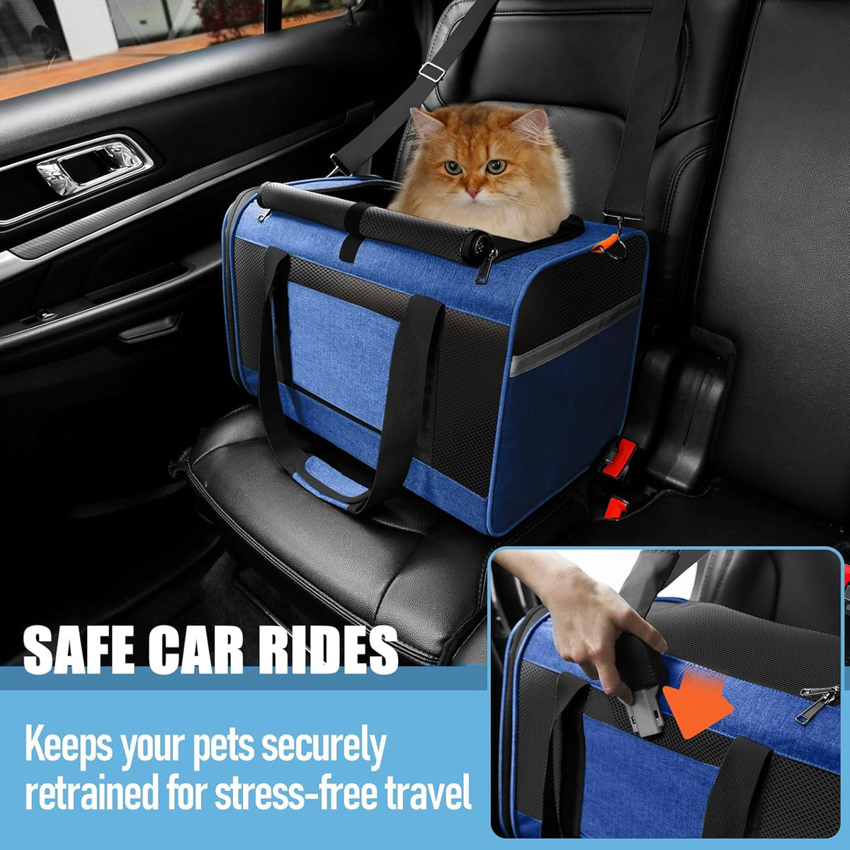 Pet Carrier Large Cats 20 lbs Top Load/Soft Sided Small Dog Travel Carriers/Collapsible Carrier Bag