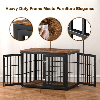 38 Inch Heavy Duty Dog Crate Furniture for Large and Medium Dogs, Decorative Pet House End Table