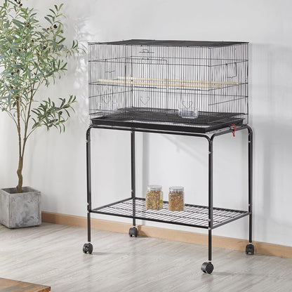 Yaheetech 47-inch Rolling Breeding Flight Bird Cages for Parakeets Budgies Finches Cockatiels