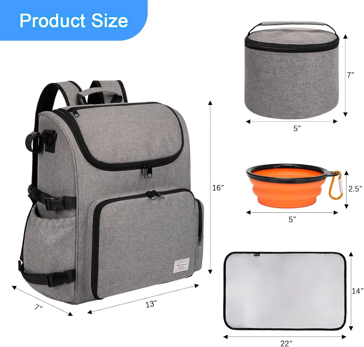 Modoker Dog Travel Bag Backpack, Airline Approved Pet Accessories Organizer for Dog and Cat with