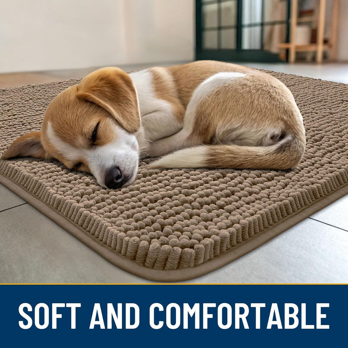 Smiry Dog Door Mat for Muddy Paws 36x24, Absorbs Moisture and Dirt Doormat, Non-Slip Washable Quick
