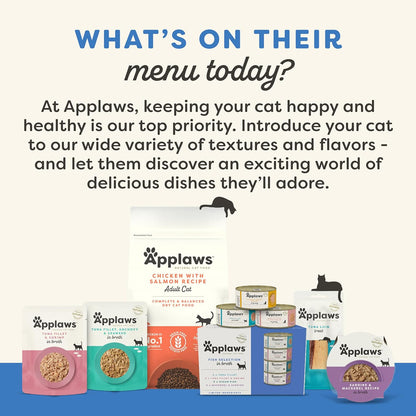 Applaws Natural Wet Cat Food in Broth, Limited Ingredient Wet Cat Food Pouches, No Additives, Made