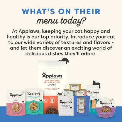 Applaws Natural Wet Cat Food in Broth, Limited Ingredient Canned Wet Cat Food, No Additives, Made