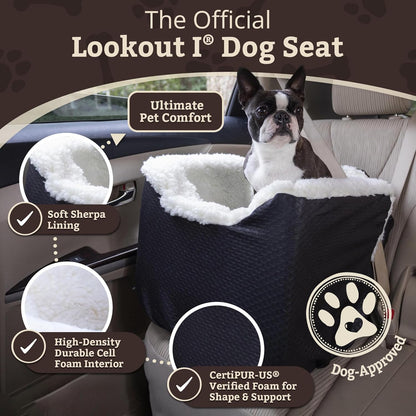 Snoozer Lookout I Car Seat - Dog Car Seats for Small Dogs, Puppy Booster Bed for Small Sized Pets