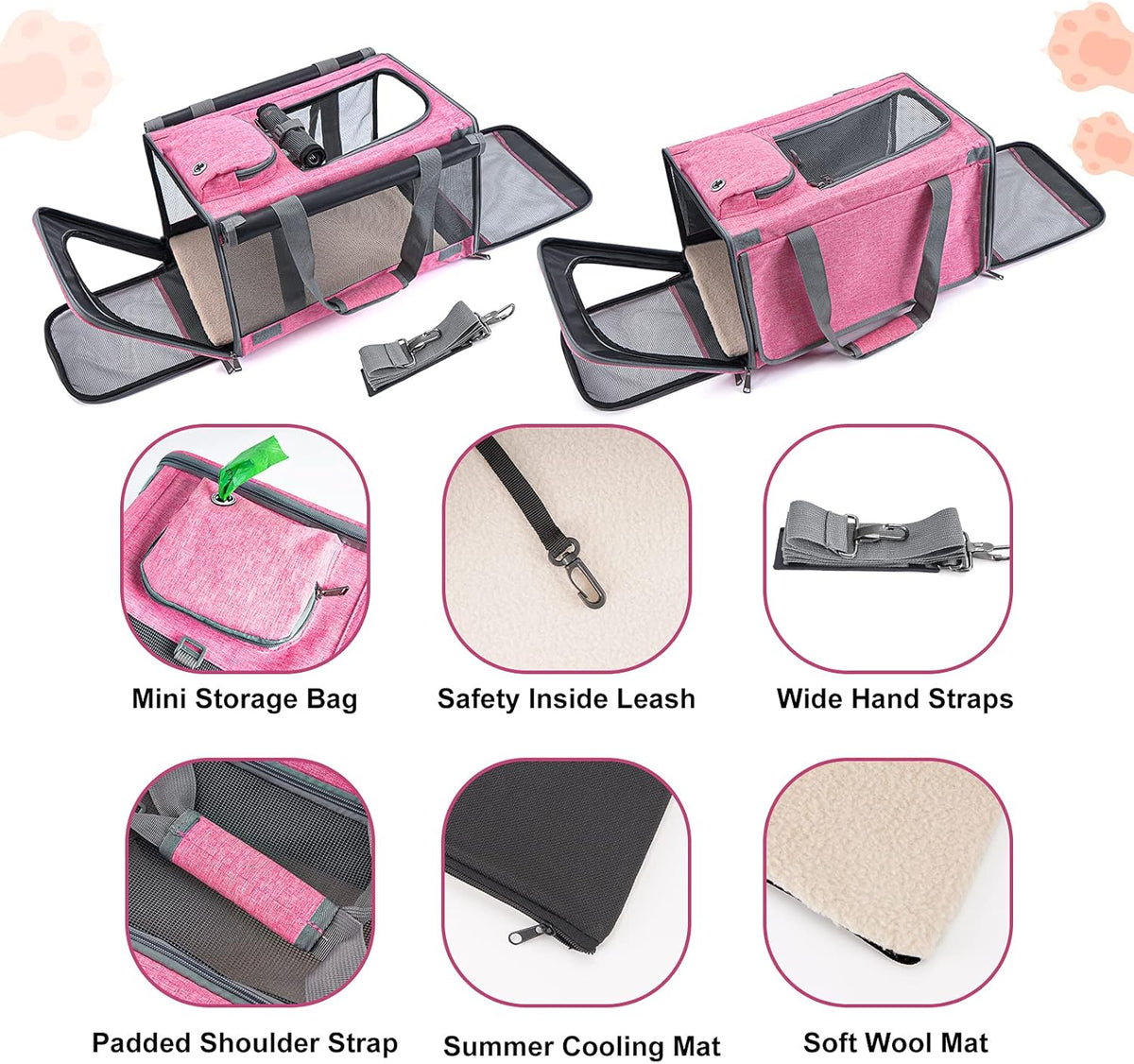 Pet Carrier for Large and Medium Cats, Soft-Sided Pet Carrier for Big Medium Cats and Puppy Dog