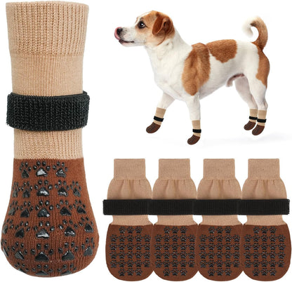 SCENEREAL Dog Socks to Prevent Licking Paws for Hardwood Floors Anti Slip, Dog Grippy Socks Shoes