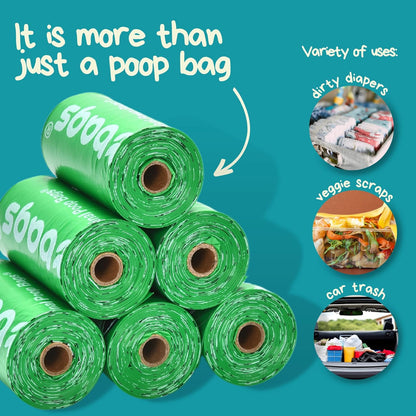 The Original Poop Bags® 38% USDA Biobased Pet Waste Bags, Peanuts Design, Leak-Resistant & Durable