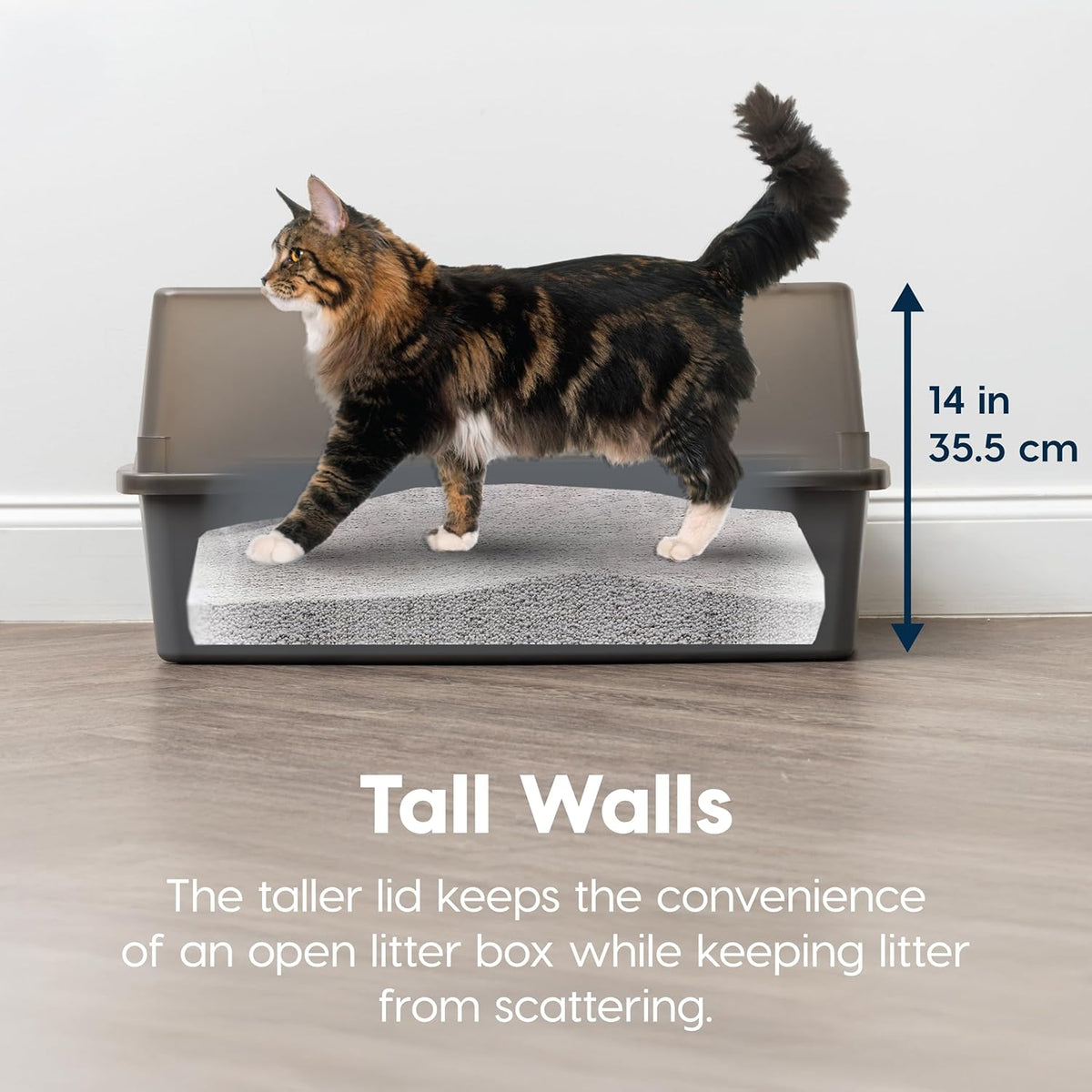 IRIS USA XX-Large Cat Litter Box, Open Top Extra Large Litter Box for Big Cats and Multi-Cat