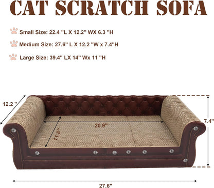 Scratching Sofa, Couch Shaped Thick Scratching Cardboard, Lounge Bed for Indoor Rest&Play, Sofa