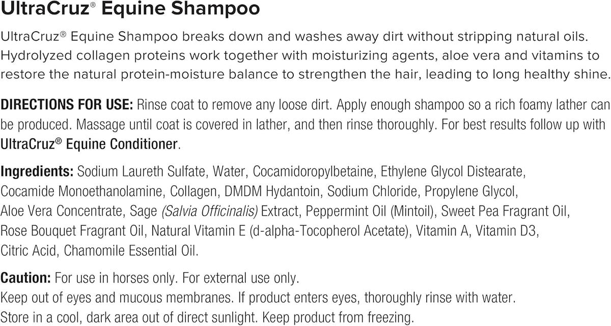 UltraCruz® Equine Shampoo, Conditioner, Hydrogen Peroxide, Fly & Tick Spray, 1 Gallon Each