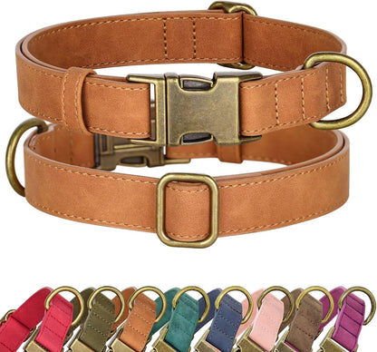 Didog Soft PU Leather Dog Collar, Stylish Quick Released Dog Collars for Small Dogs, Easy Clean
