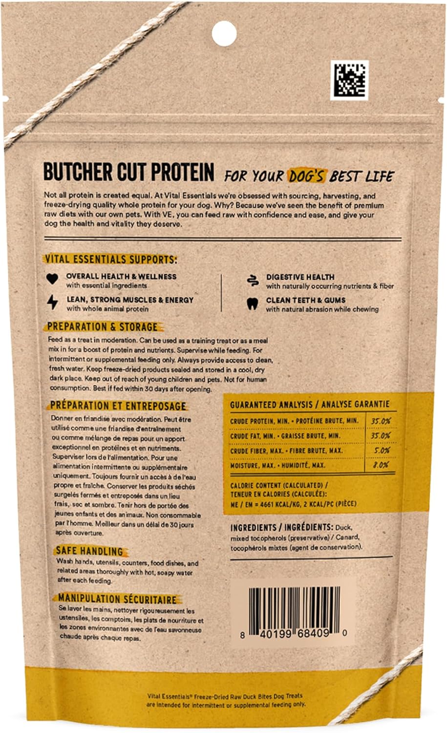 Vital Essentials Duck Bites Dog Treats, 2 oz | Freeze-Dried Raw | Single Protein | Premium Quality