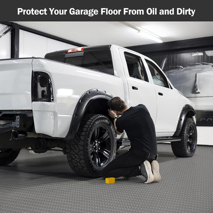 Nisorpa Garage Floor Rubber Mat,4Ft x 8.2Ft Rubber Flooring Rolls,1/8 Inch Thick Heavy Duty Diamond