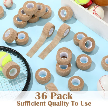 Treela 36 Pcs Self Adherent Bandage 1" X 5 Yard Wrap Breathable Cohesive Bandage Elastic Adhesive