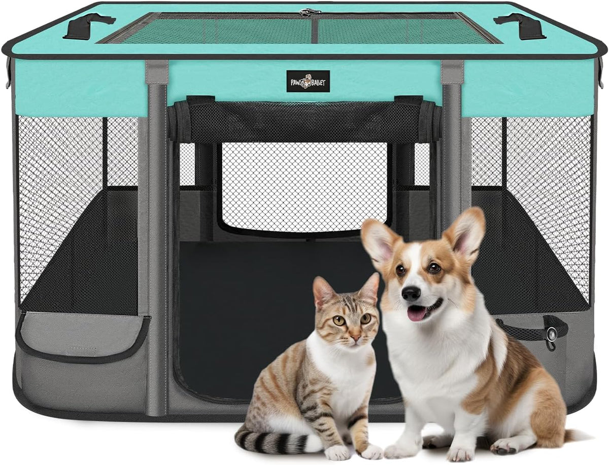 Foldable Pet Kitten Playpen, Waterproof Portable Pet Cat Dog Playpen Kennel Tent for Small Dog Cat