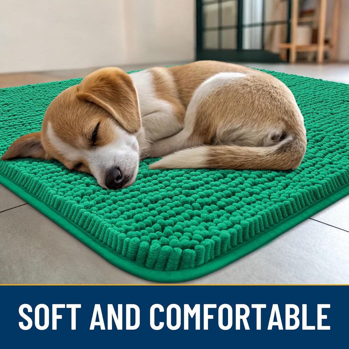 Smiry Dog Door Mat for Muddy Paws 30x20, Absorbs Moisture and Dirt Doormat, Non-Slip Washable Quick
