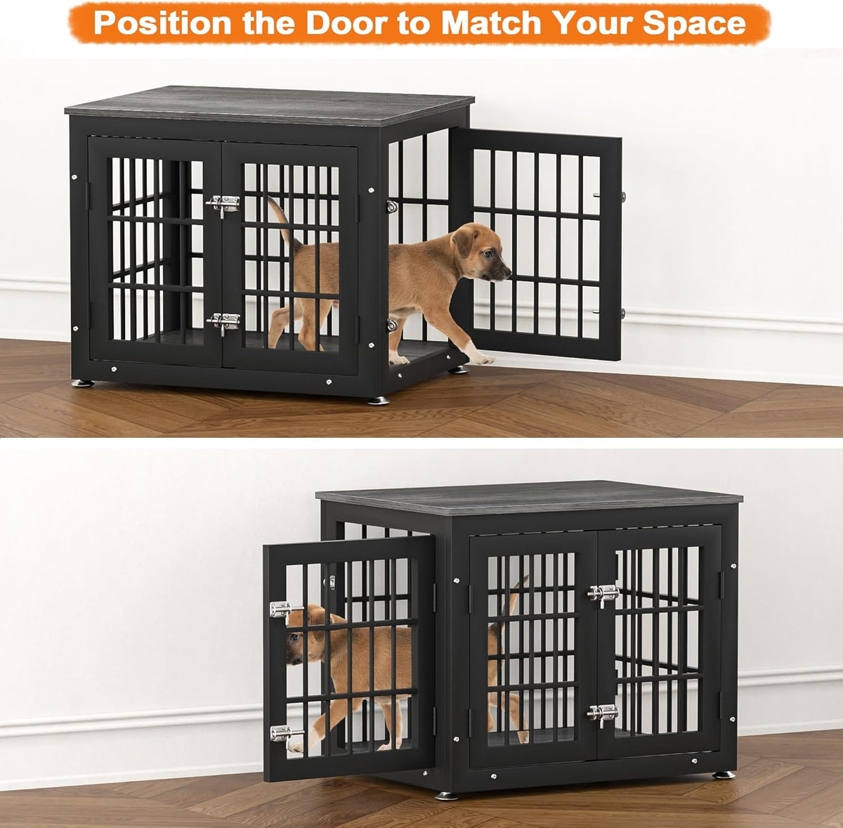 26 Inch Heavy Duty Dog Crate Furniture for Small Dogs, Decorative Pet House End Table, Wooden Cage