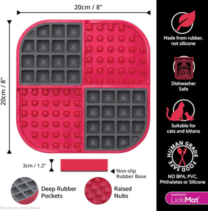 LickiMat Slomo, Cat Slow Feeder Lick Mat, Boredom Anxiety Reducer; Perfect for Food, Treats