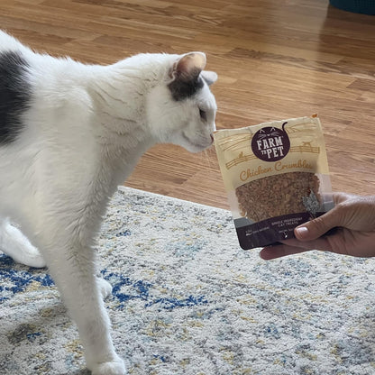 Farm To Pet - Cat Treat Crumbles - 3 oz Single Ingredient Chicken Treat and Snacks - Healthy for
