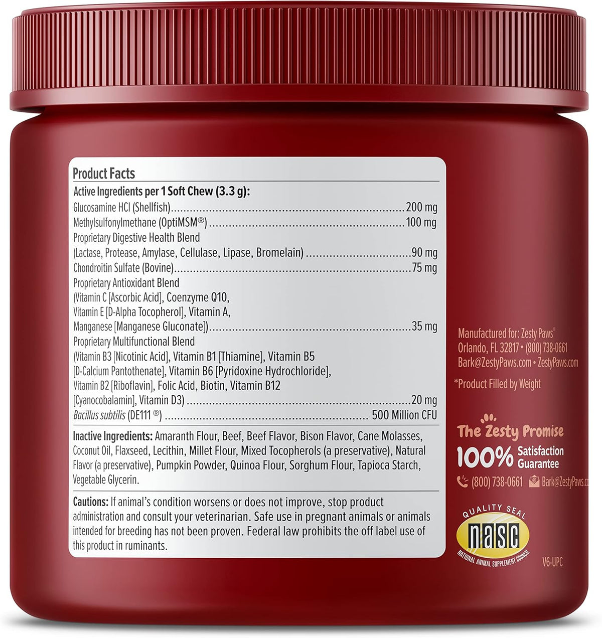 Zesty Paws Dog Multivitamin, Chewable Dog Vitamins and Supplements for Hip & Joints, Skin & Coat