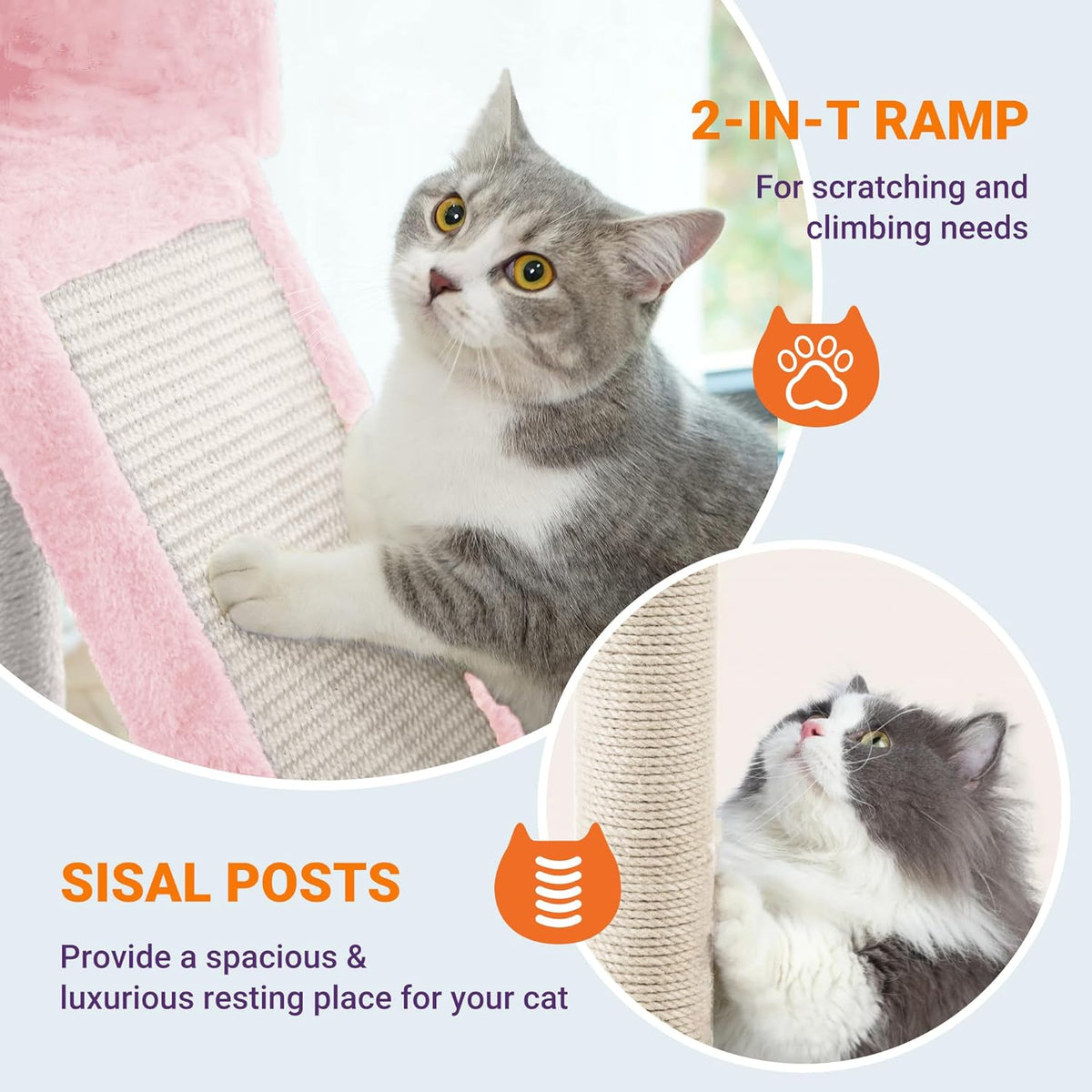 Allewie 81 Inches Tall Cat Tree/Multi-Level Large Climbing Tree House and Towers for Big