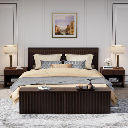 UEV Storage Bench Set of 2, 39.4" Wood Storage Trunk with 2 Safety Hinges, Sturdy Storage Chest