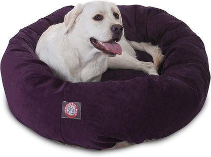 Majestic Pet 40 Inch Micro Velvet Calming Dog Bed Washable 40x29x9 (inch) – Cozy Soft Round Donut