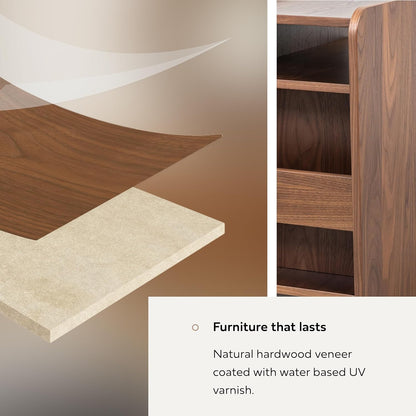 WERMO 12'' Narrow End Table for Living Room - Small Side Table with Shelf, Magazine Holder and
