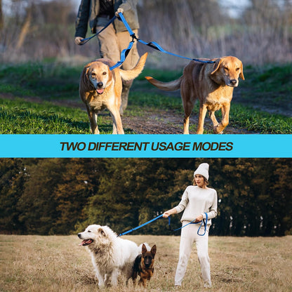 PetBonus Double Dog Leash, No Tangle Dual Leash, Reflective Walking Training Lead, 4 Comfortable