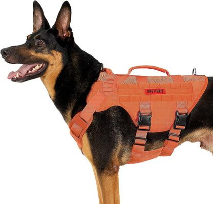 OneTigris Mesh Design Tactical No Pull Dog Harness for Large Dogs, Breathable Service Dog Vest