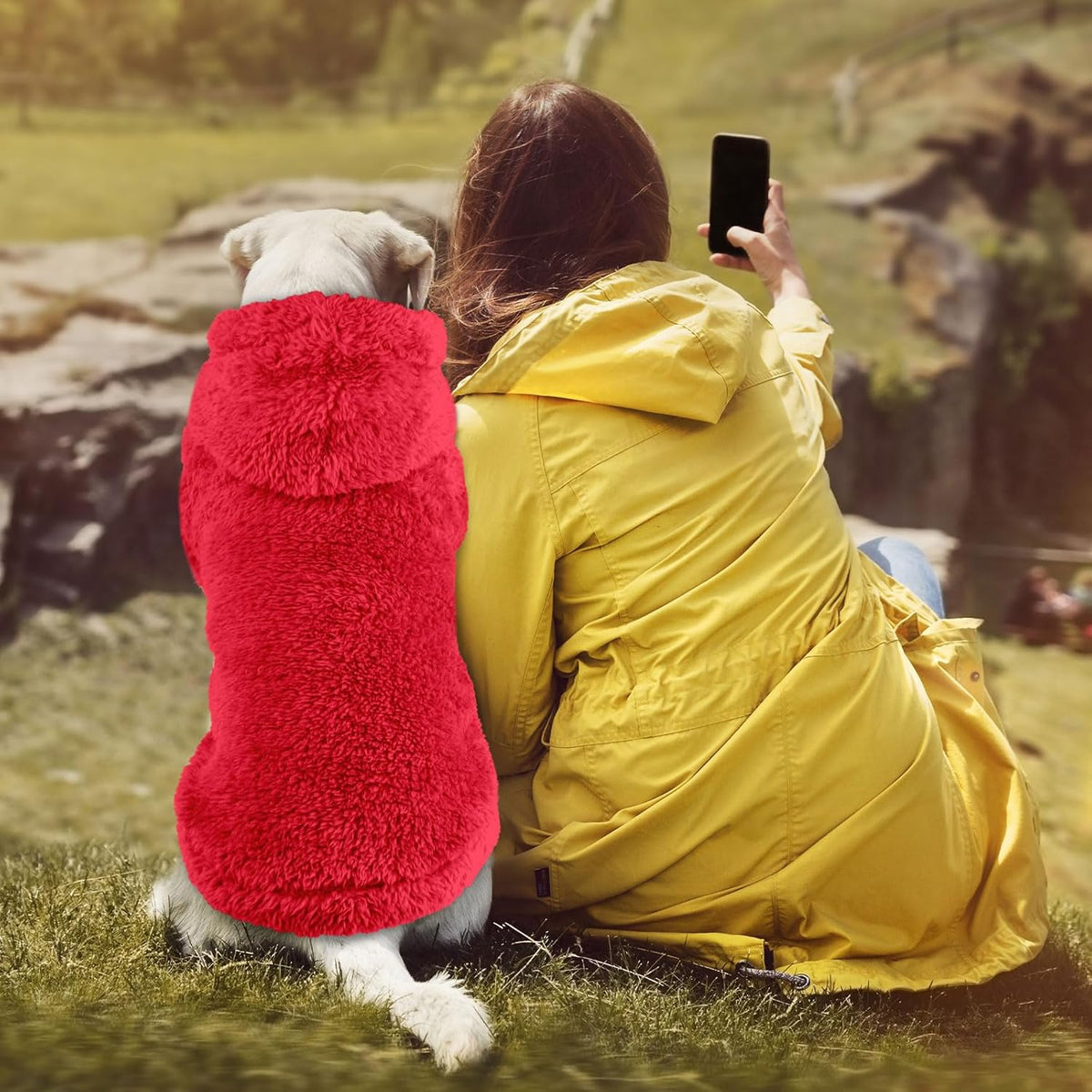 Fuzzy Dog Sweaters for Large Dogs Soft Double-Sided Plush Fleece Pet Sweater Clothes Pet Coats Dog