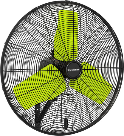 Pro 9500 CFM 24" Outdoor IP44 Waterproof Wall Mount Fan, 3-Speed Oscillating Metal Fans with