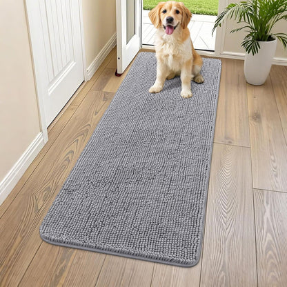 Smiry Dog Door Mat for Muddy Paws 59x24, Absorbs Moisture and Dirt Doormat, Non-Slip Washable Quick