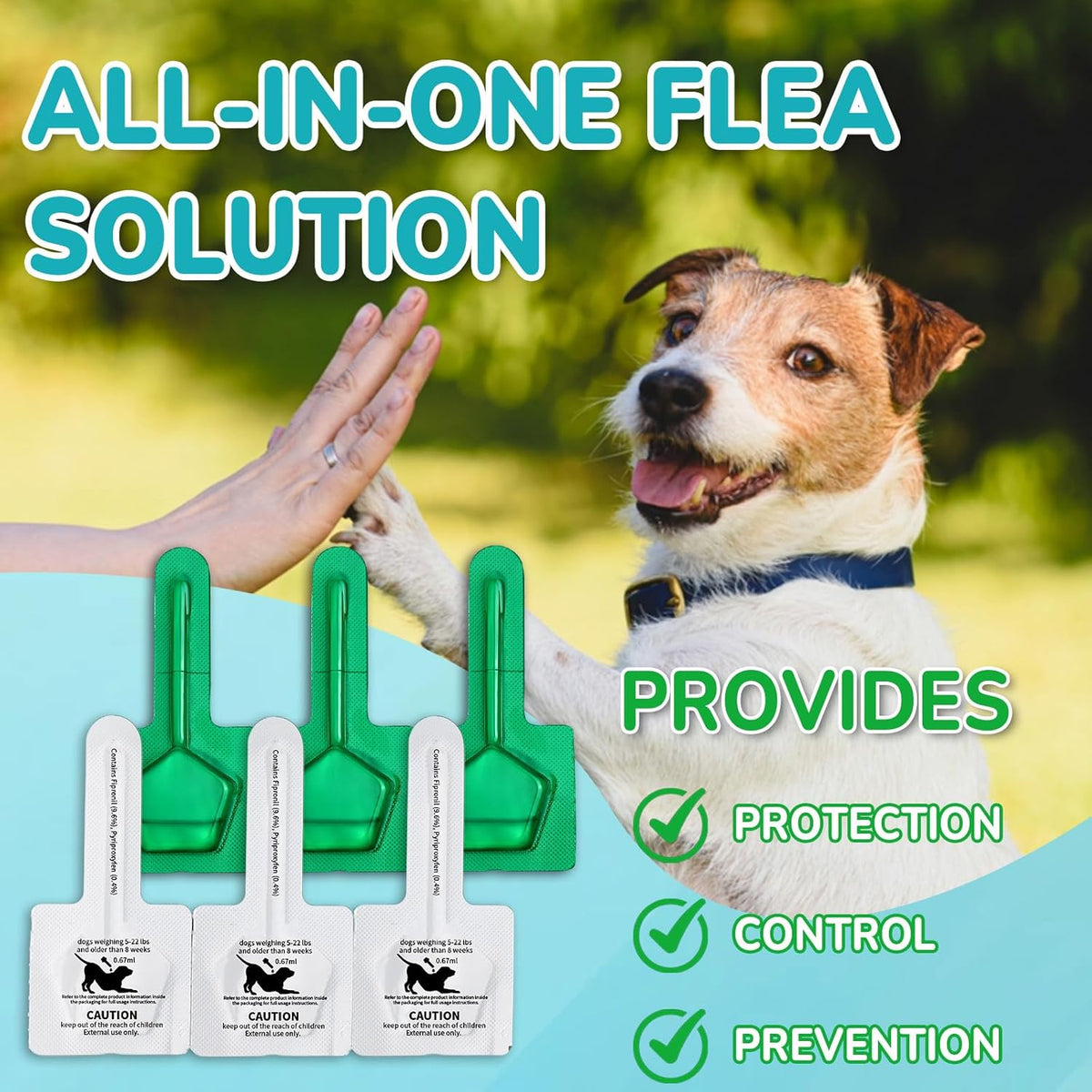 Flea and Tick Prevention for Small Dogs, 6-Month Supply Dog Flea and Tick Treatment Drops, Topical
