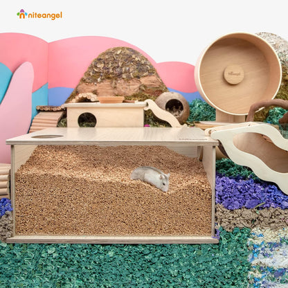 Niteangel Natural Coco/Cork Hamster Bedding Pet Litter for Dwarf Syrian Hamsters, Gerbils, mices
