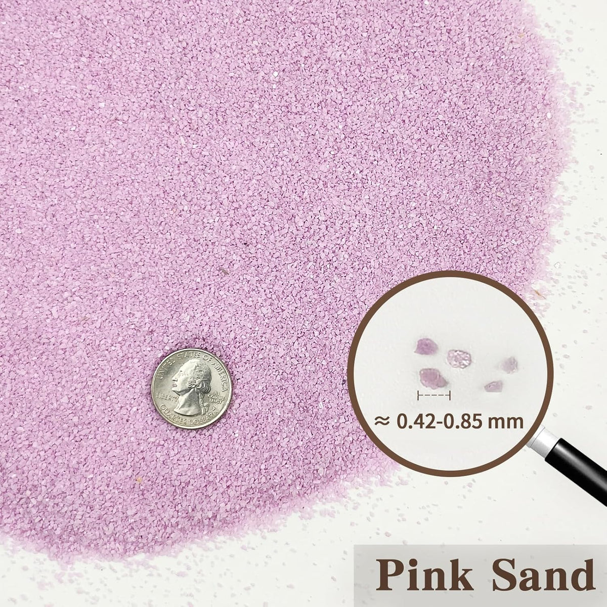 20 lbs Pink Sand, 0.4-0.8 mm Decorative Sand for Aquarium, Fish Tank, Candle, Vase Filler, Wedding
