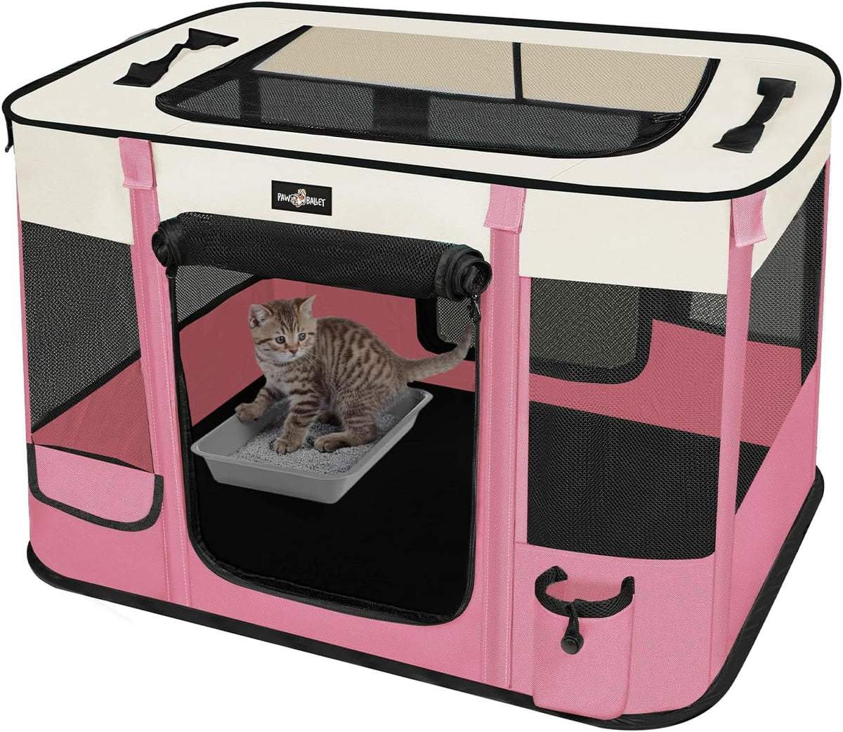 Foldable Pet Kitten Playpen, Upgrade Waterproof Portable Cat Dog Playpen Kennel Tent for Dog Cat