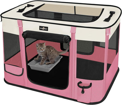 Foldable Pet Kitten Playpen, Upgrade Waterproof Portable Cat Dog Playpen Kennel Tent for Dog Cat
