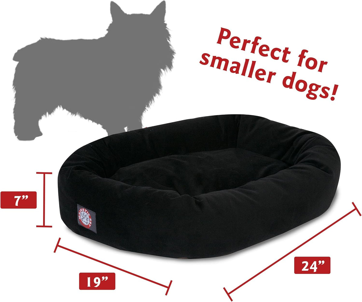 Majestic Pet 24 Inch Suede Calming Dog Bed Washable 24x19x7 (Inch) – Cozy Soft Round Donut Dog Bed