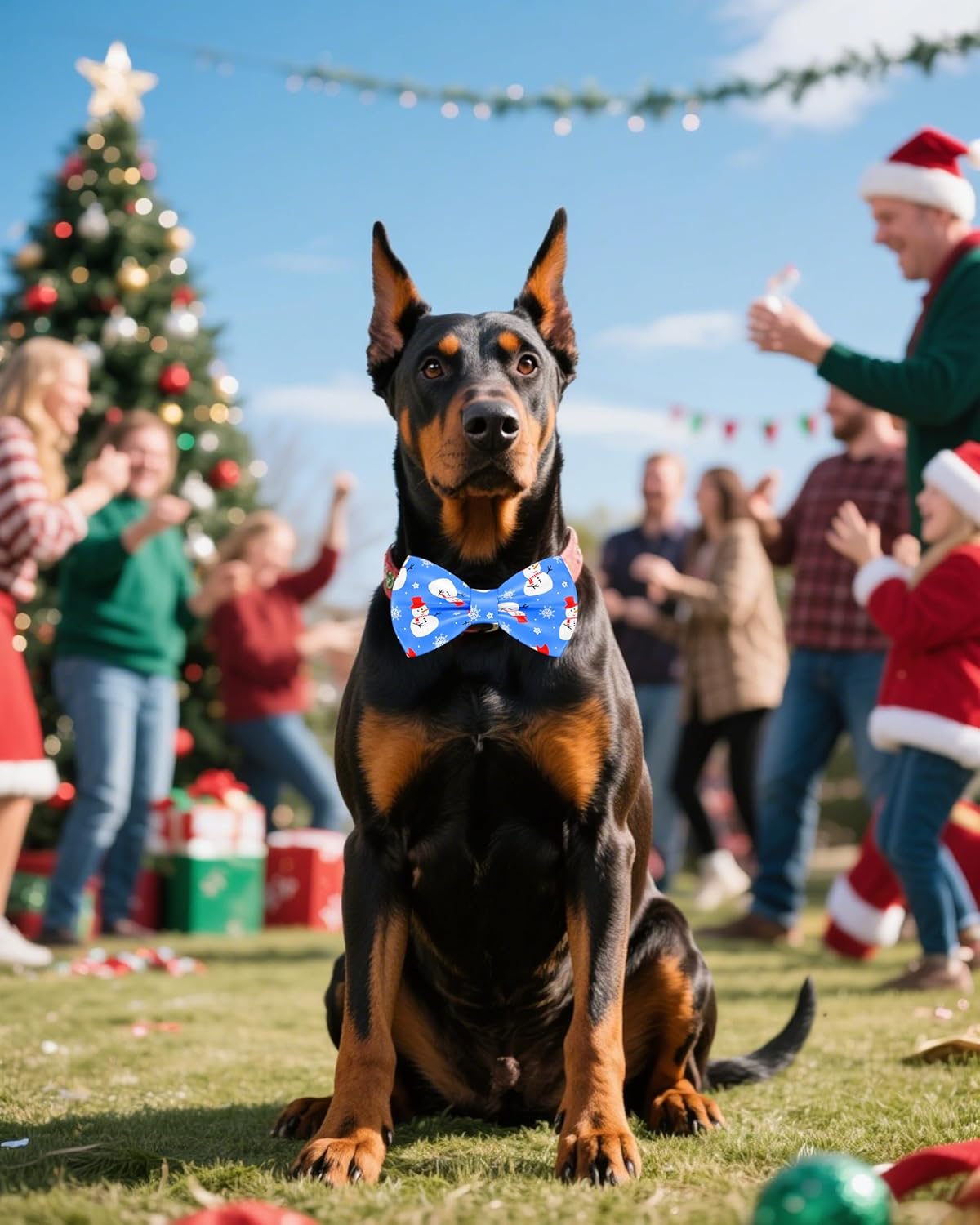 PET SHOW 10 Pack Christmas Big Dog Bow Ties for Large Medium Dogs Sliding Collar Attachments Xmas