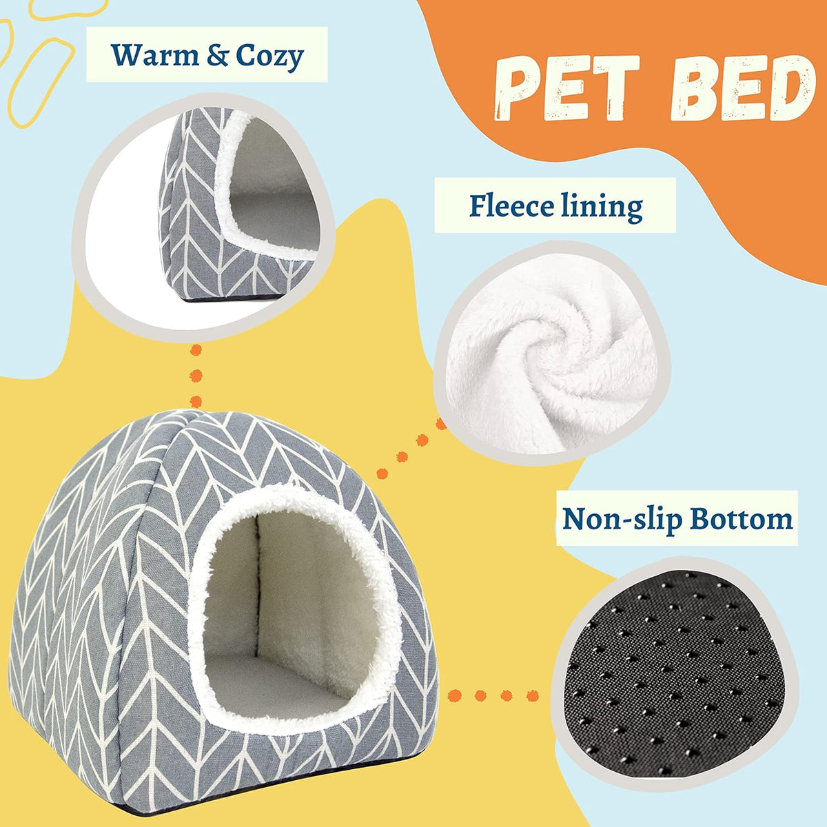 Guinea Pig Hideout Bed Rabbit House Cave Accessories Cozy Hide-Out for Bunny Hedgehog Ferret