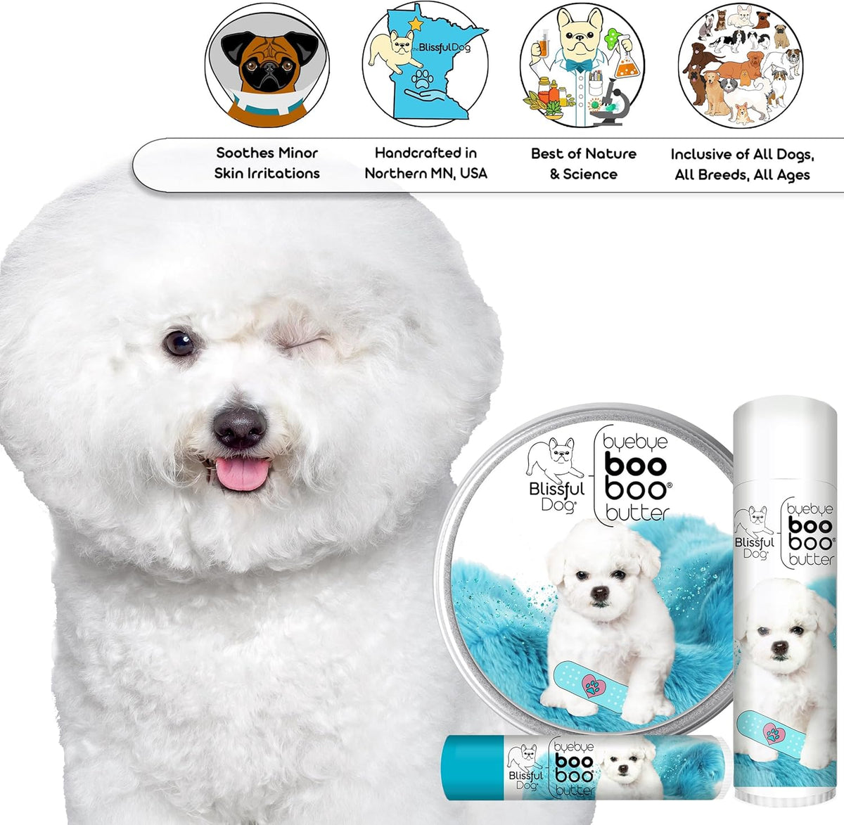 The Blissful Dog Bichon Frise Boo Boo Butter, 16oz