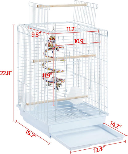 Yaheetech Open Play Top Travel Bird Cage for Conure Sun Parakeet Green Cheek Conure Lovebird Budgie