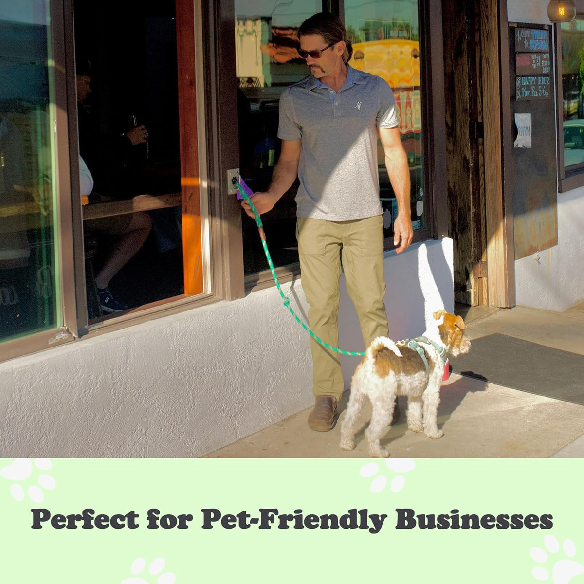 Canine Hitch- Secure Dog Leash Parking Mounted Indoor – Outdoor Wall Hook - Tie Out Stainless Steel
