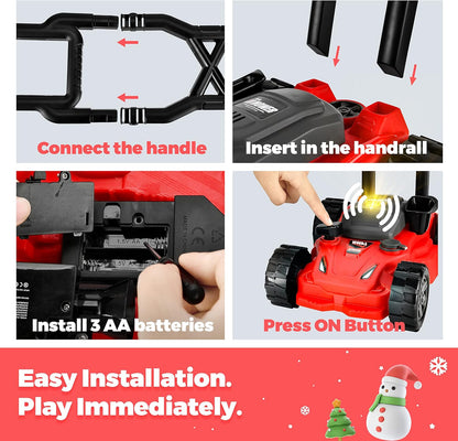 Kids Lawn Mower - Toy Choi's Pretend Play Series Toddler Lawn Mower, Indoor Outdoor Push Gardening